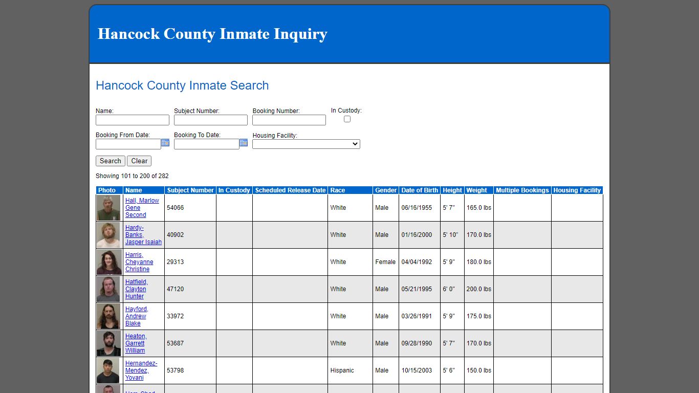 Hancock County Inmate Search - findlayohio