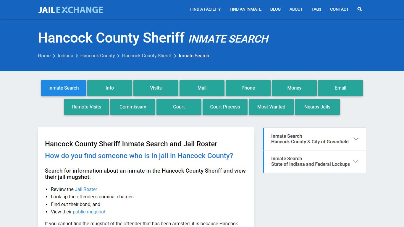 Hancock County Sheriff Inmate Search - Jail Exchange